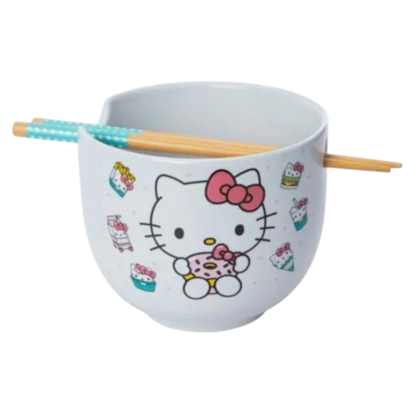 NEW Hello Kitty Ramen Noodles Bowl with Chopsticks - Picture 2 of 4